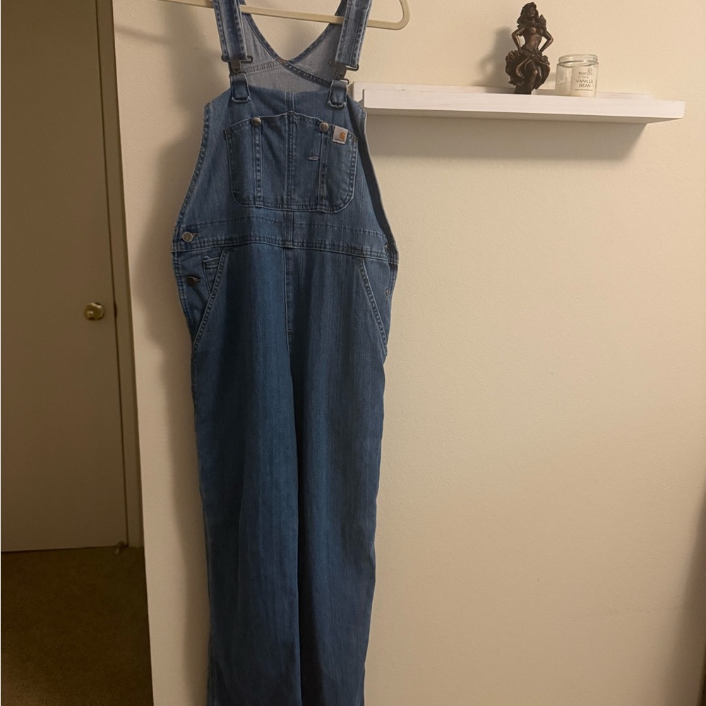 Carhartt Blue Denim Overalls in Medium